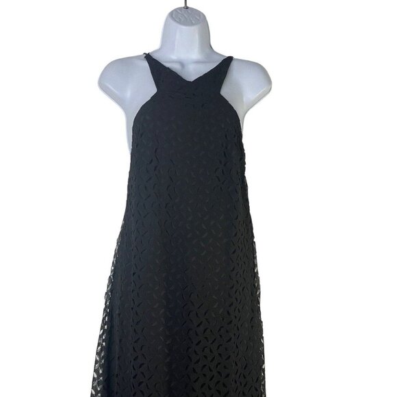 TOPSHOP‎ Womens Halter Neck Long Dress Black Size 6 Polyester - Picture 3 of 10